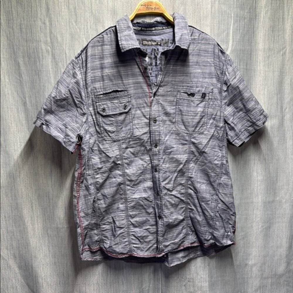 Projek Men's Gray Button-Up Shirt size 2x